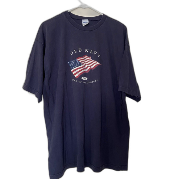 Vintage Y2K Old Navy 2000 Flag Tee – Turn of the Century USA Shirt XXL - Picture 5 of 7